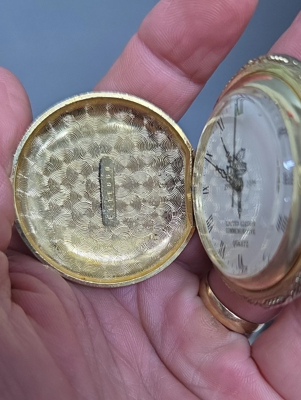 Vintage Commemorative 1886 - 1986 Limited Edition Pocket Watch With Chain